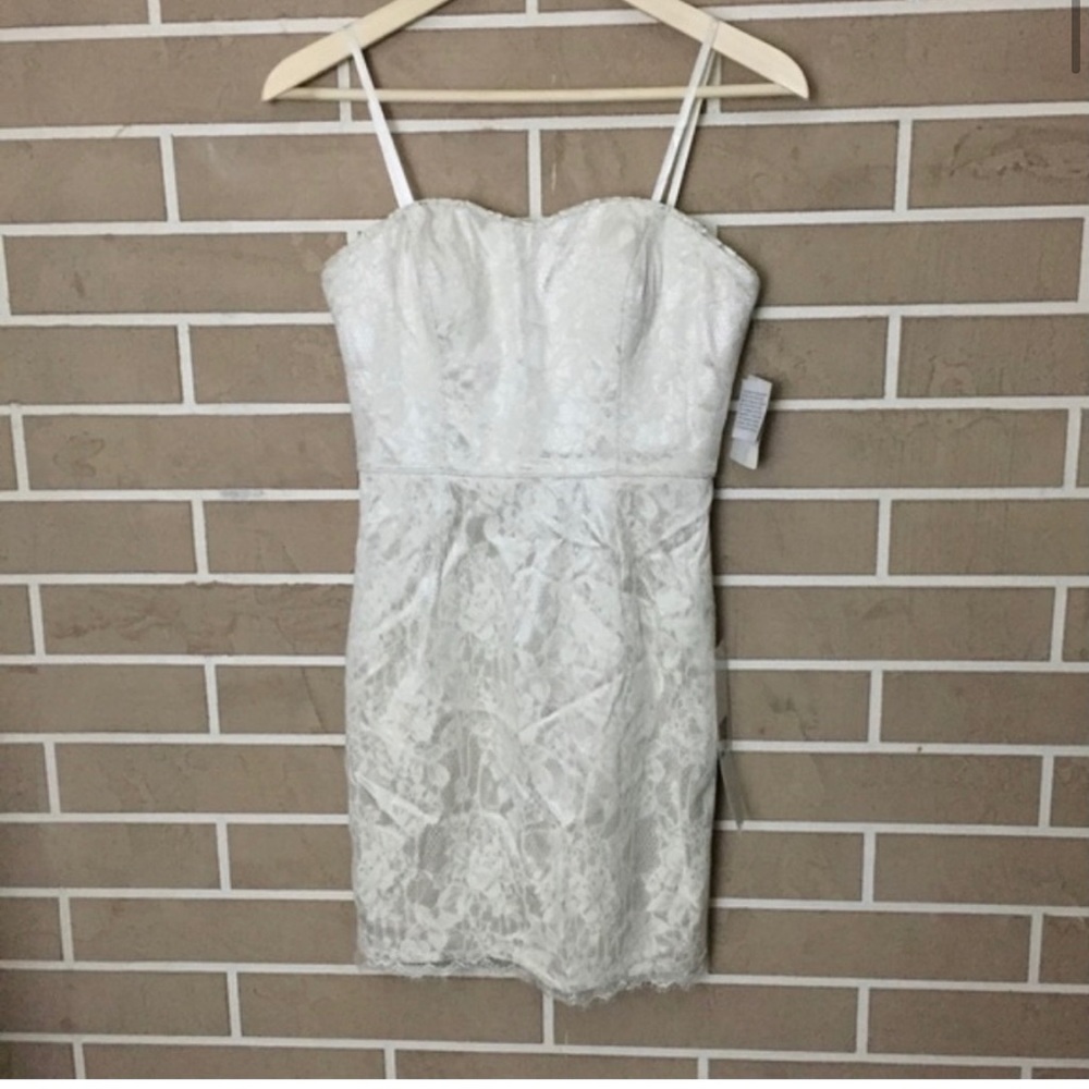 AIDAN Aidan Mattox Ivory Lace Corset Dress - Picture 1 of 8